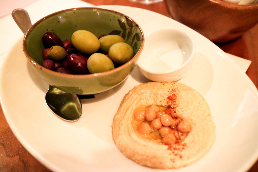 Hummus & olives from Alloy, Calgary, Canada