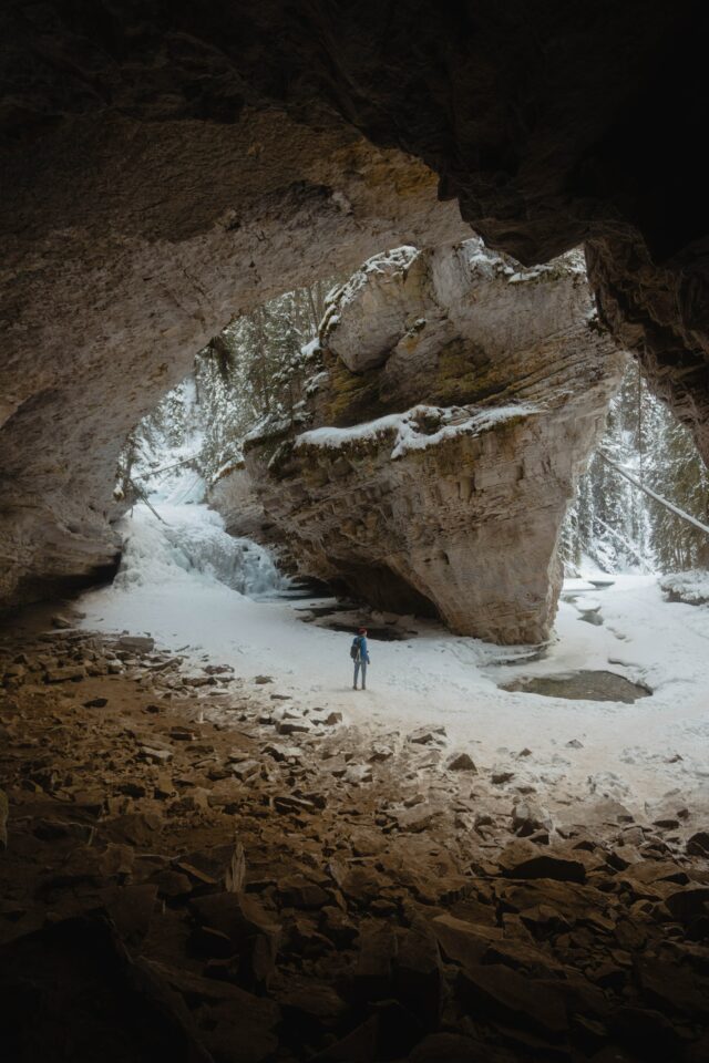 banff in winter johnston canyon cave