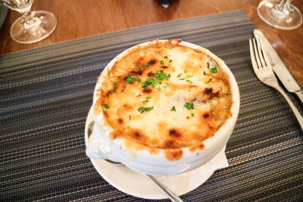 French onion soup from Fairmont Chateau Lake Louise, Banff