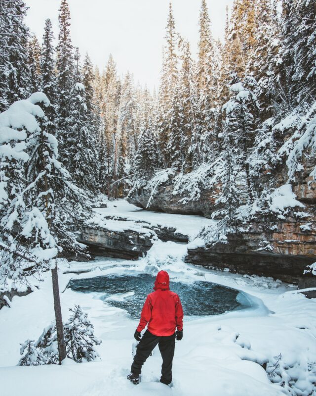 johnston canyon banff national park in winter