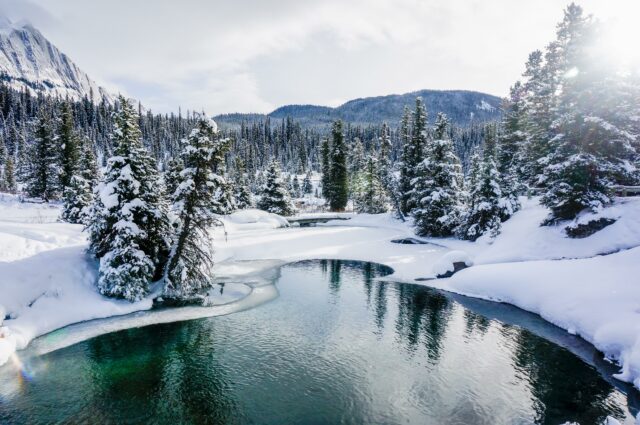 ink pot johnston canyon winter in banff