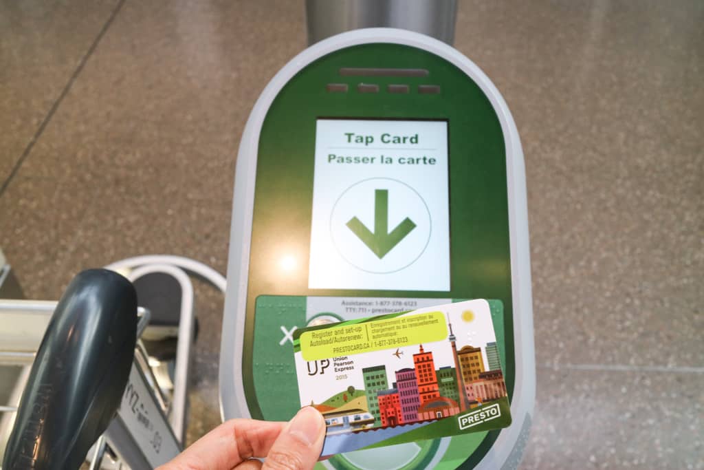 Using PRESTO card for UP Expressto Travel from Pearson Airport to Toronto Downtown