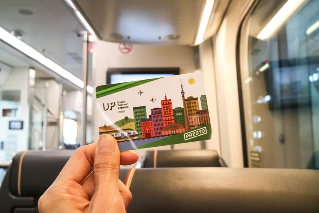 Presto Card for UP Express, Traveling from Pearson Airport to Toronto Downtown