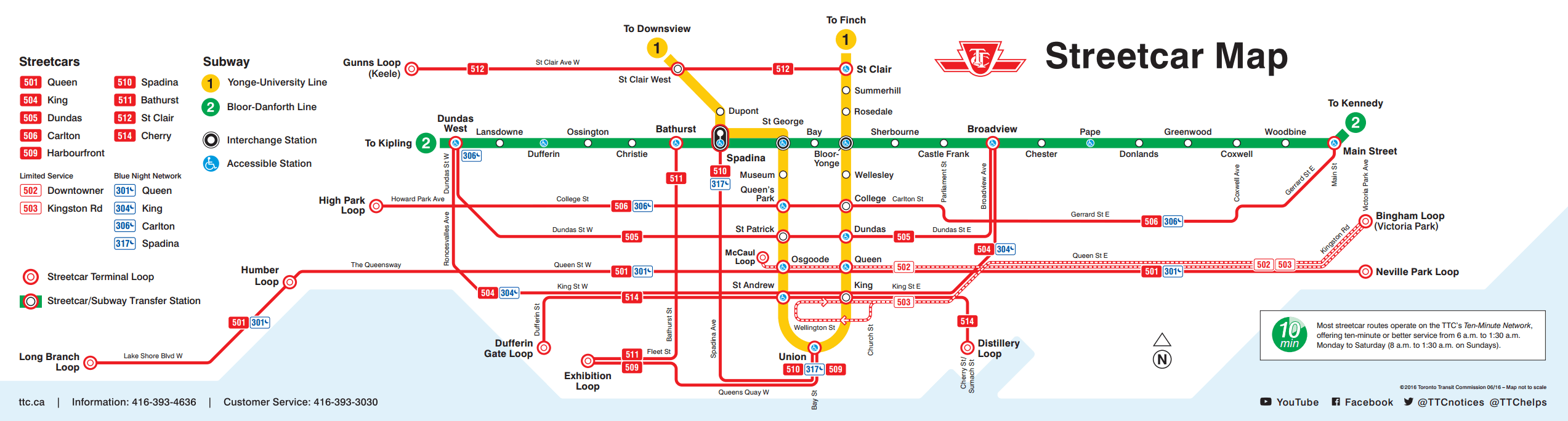 Toronto TTC Streetcar Map - Get Around Toronto