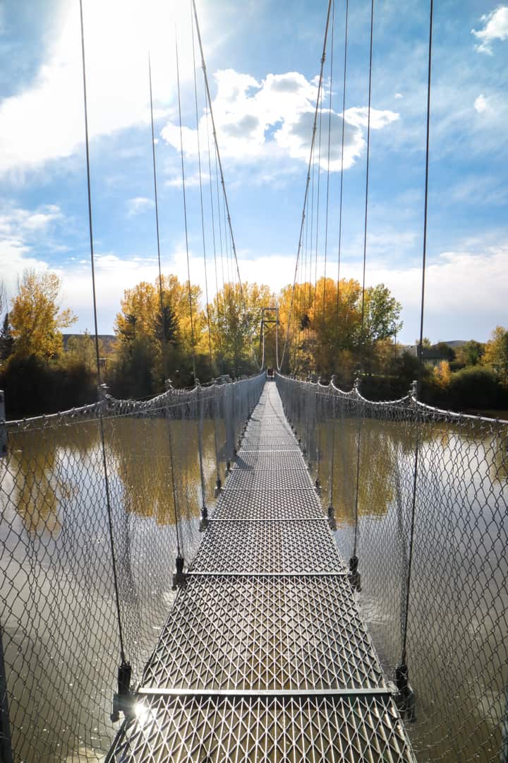 Star Mine Suspension Bridge in Canadian Badlands