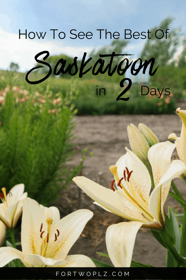 Saskatoon Canada is the perfect Canadian destination for a quick summer getaway. This 2-day itinerary highlights the top things to do and best places to eat in Saskatoon!. Click through to find out more on For Two, Please. #saskatoon #saskatchewan #Canada #newlyweds #couplestravel #travelcanada #travelguide #tripplanning #traveltips #itinerary #thingstodo #traveldestinations #summertravels #instagramspots