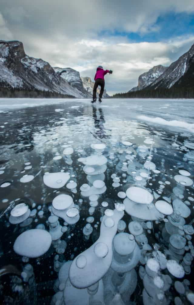 Banff Ice Skating Lake Minnewanka