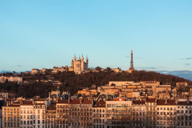 View of Fourvière in Lyon