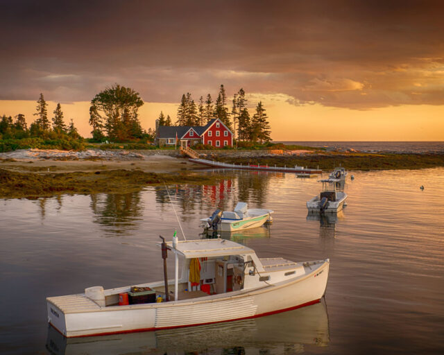sunset view at southport, maine