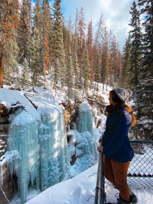 Maligne Canyon Falls Jasper Winter