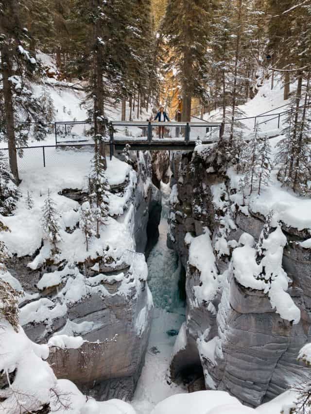 Maligne Canyon Winter Hike Jasper