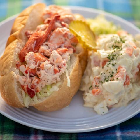 lobster rolls with potato salad