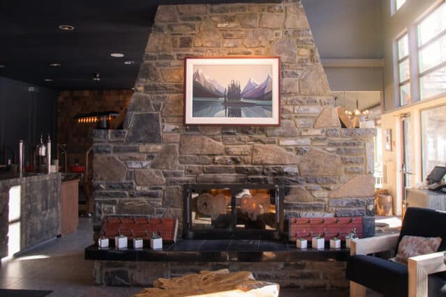 interior of maligne canyon wilderness kitchen