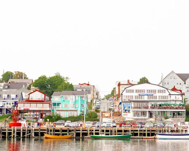 view of old town lunenburg from the ocean