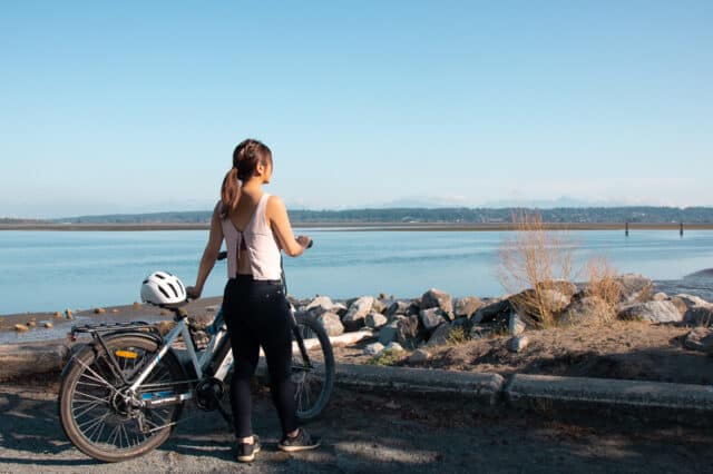 biking in crescent beach in surrey bc