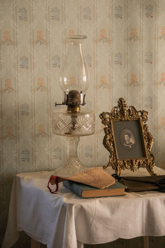 artifacts displayed inside the main building of historic stewart farm in surrey bc