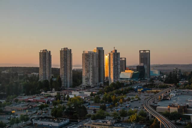 skyline of surrey city centre