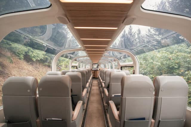 rocky mountaineer glass dome roof