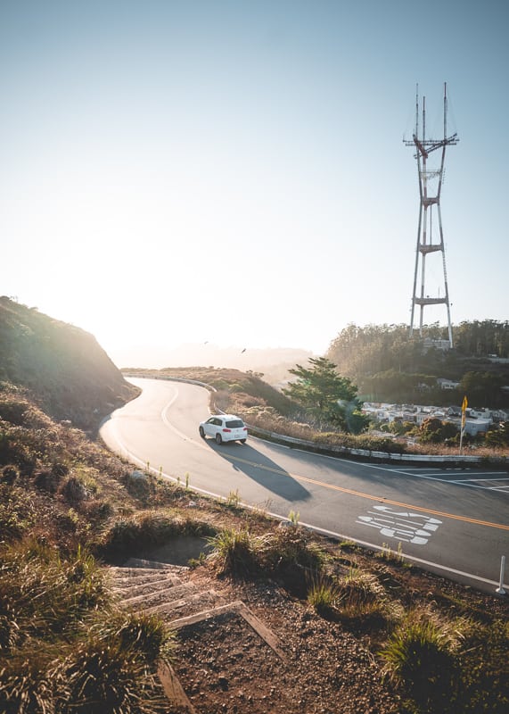 car on a mountain road