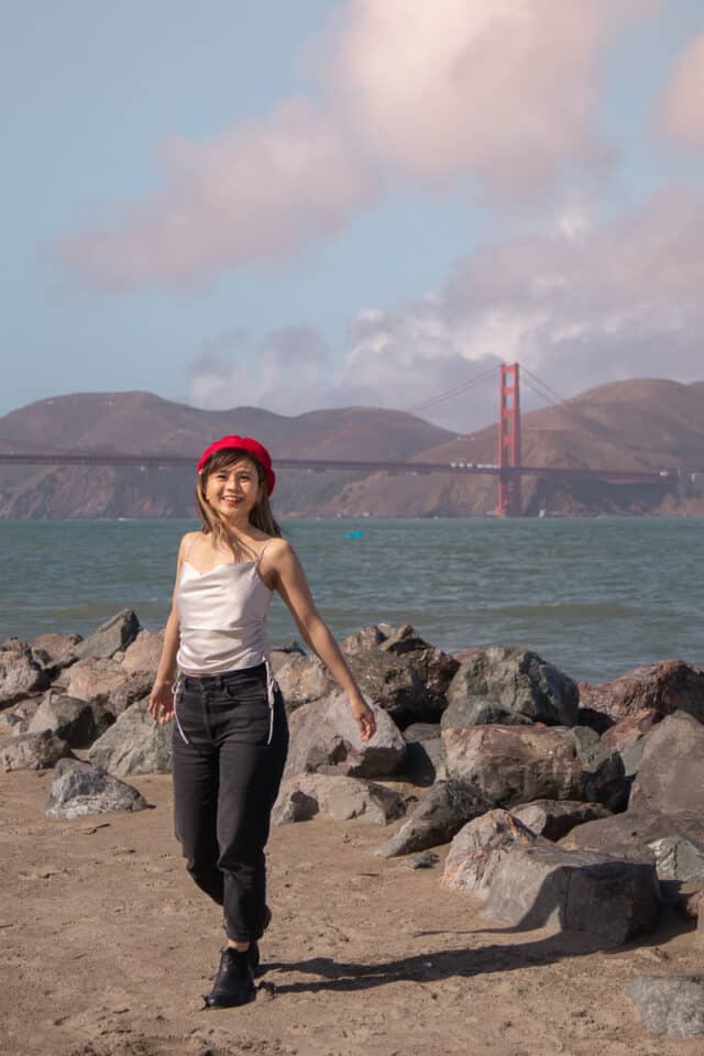 view of Golden Gate Bridge from Crissy Fields