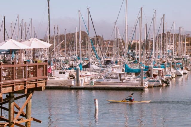 kayak in monterey bay old fisherman's wharf