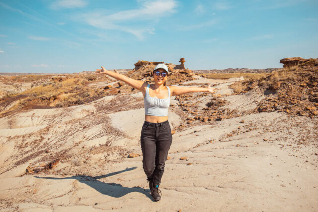 guided tour in dinosaur provincial park in alberta