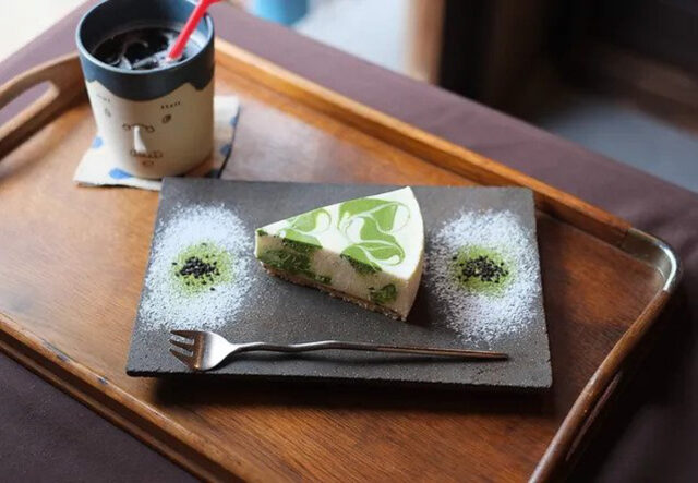 matcha cheesecake from kyoto matcha cafe, ten japanese cafe