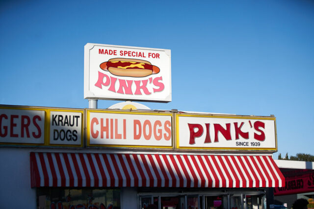 Pink's, a popular hot dog place in Los Angeles