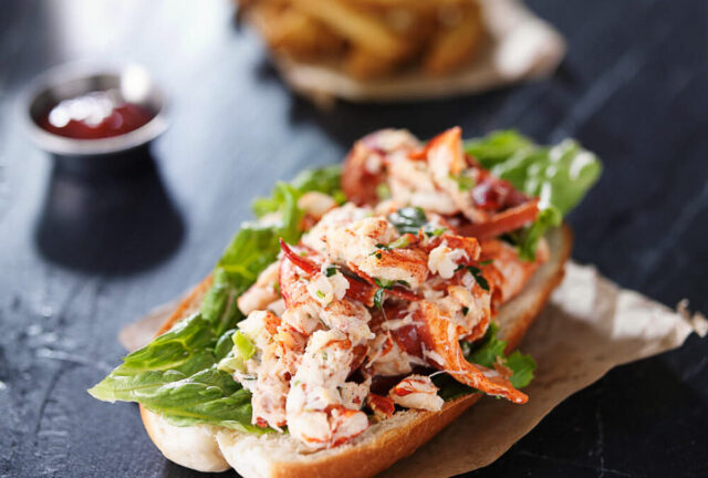 Lobster Roll from one of the Boothbay Harbor Restaurants